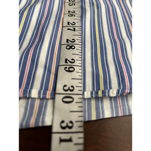 Brooks Brothers Shirt M Blue Multi Color Stripe Country Club Button Down Men - Picture 6 of 7